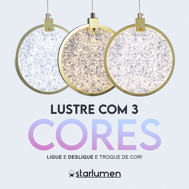 Pendente Lustre Disco Glowing Circle LED Integrado Multicor LUS-27 ST3136