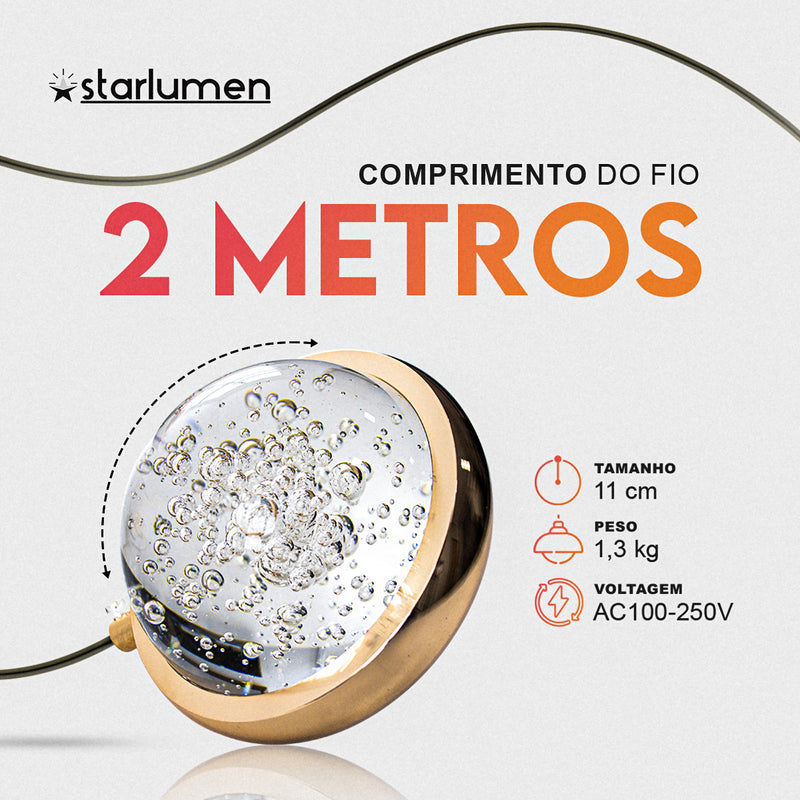 Pendente Lustre Globr Com LED Integrado Multicor LUS-10 ST3136