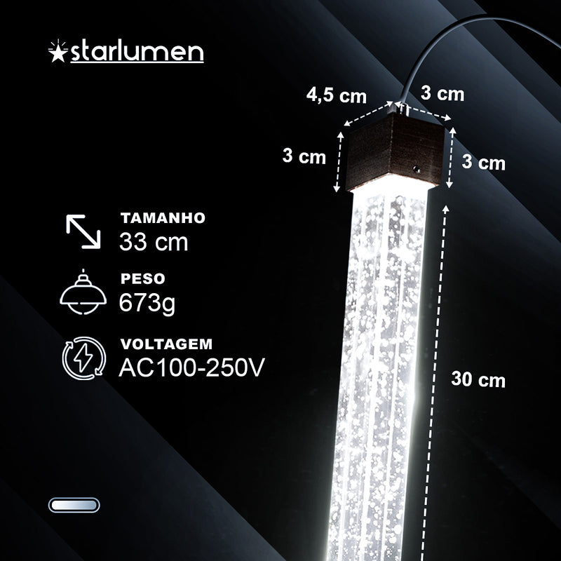 Pendente Lustre Rectangle c/ LED Multicor LUS-11 ST3136