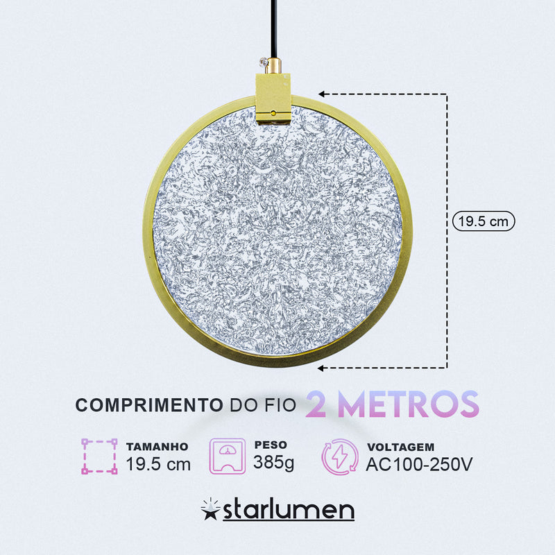 Pendente Lustre Disco Glowing Circle LED Integrado Multicor LUS-27 ST3136