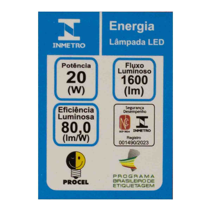 Lâmpada LED Globe Bulbo T 20W Luz Fria 6500K 180° 10880 Kian ST9007