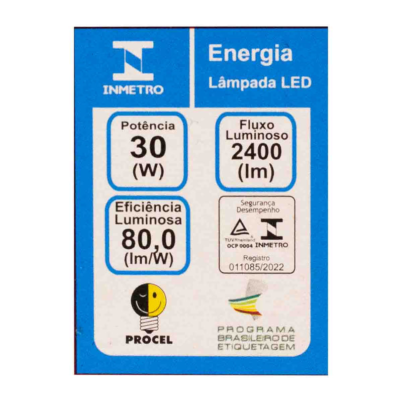 Lâmpada LED Globe Bulbo T 30W Luz Fria 6500K 180° 10881 Kian ST9007