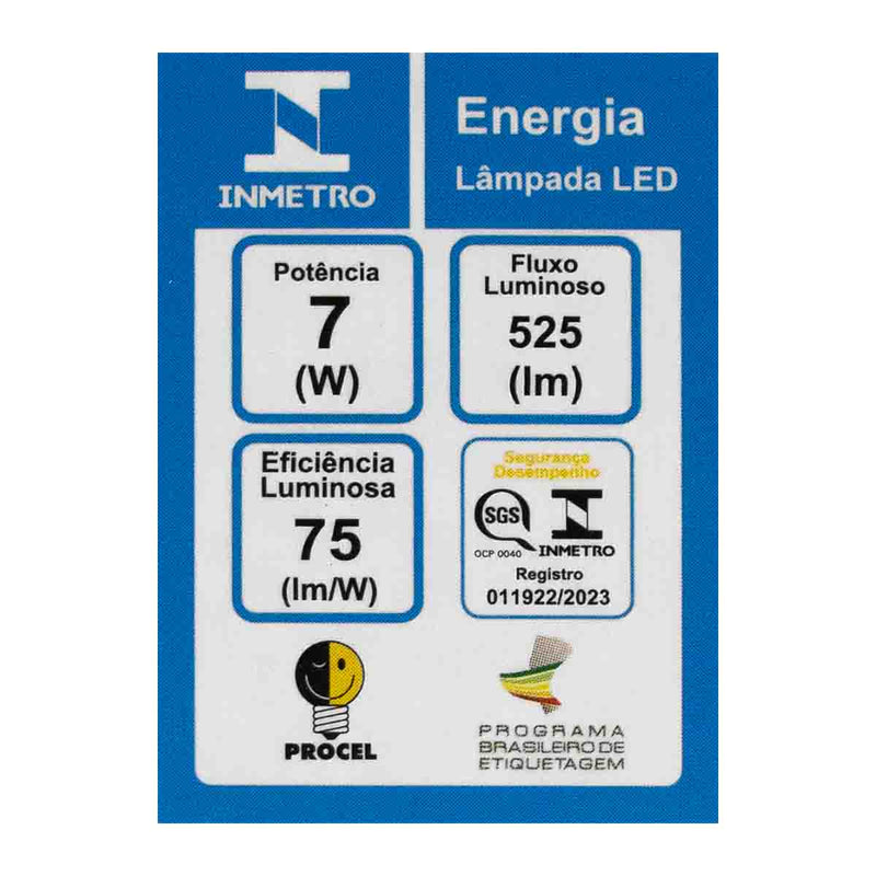 Lâmpada LED Dicroica 7W PAR20 E27 Luz Quente 3000K IRC95 40° 1128 Nordecor ST1656