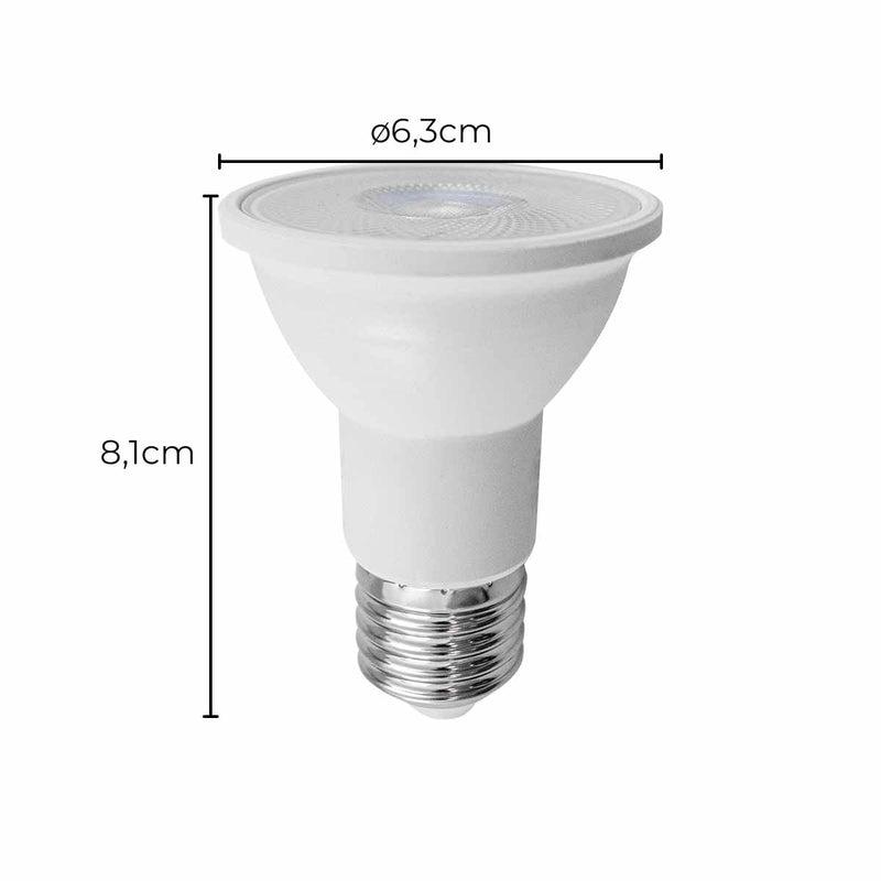 Lâmpada LED Dicroica 7W PAR20 E27 Luz Quente 3000K IRC95 40° 1128 Nordecor ST1656