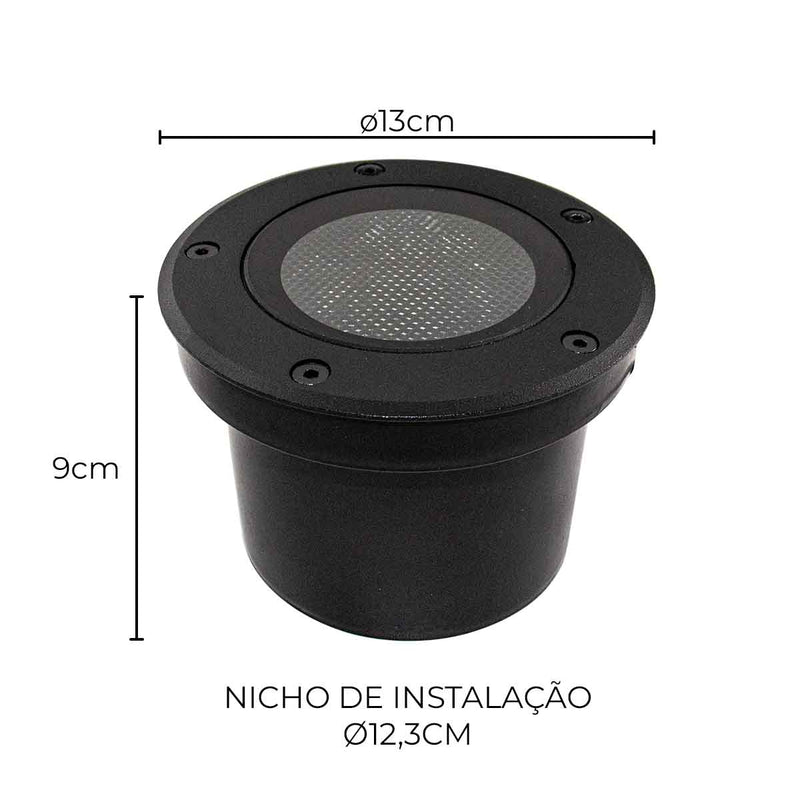 Spot Embutir LED de Solo Venna Of IP67 12° Branco Quente 3000k Antiofuscante 6420 Nordecor ST3109