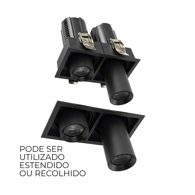 Spot LED Duplo de Embutir AIVA 14W 2700K 6482 Nordecor ST3056