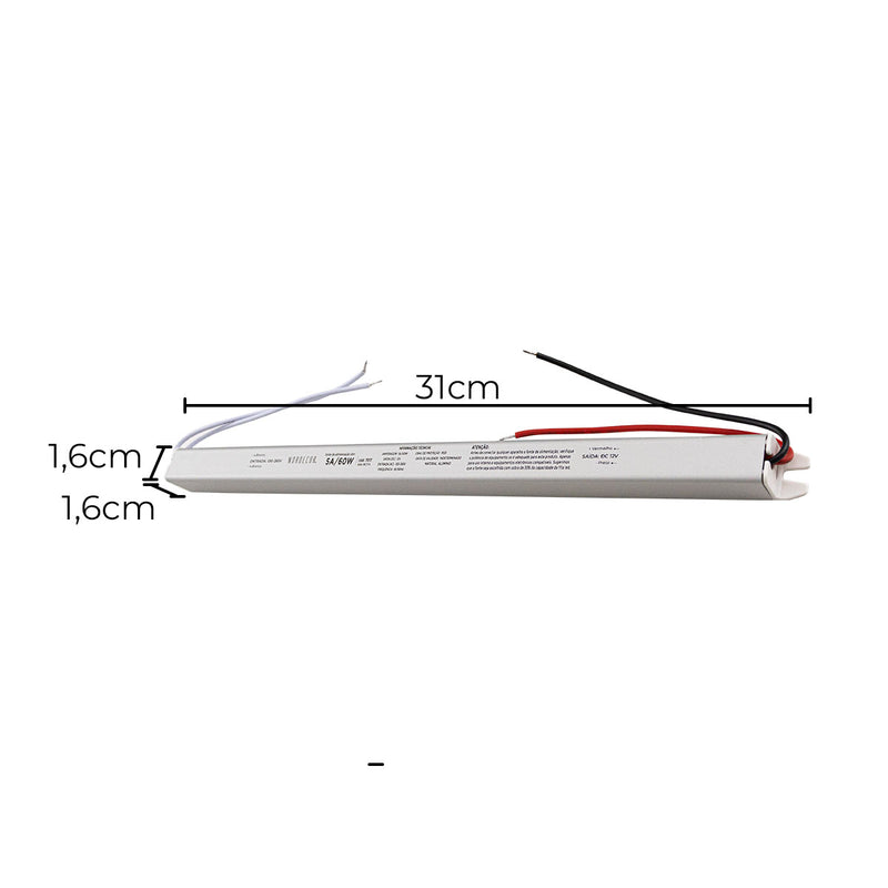 Mini Fonte de Alimentação Slim 12V 5A 60W 7017 Nordecor ST3021