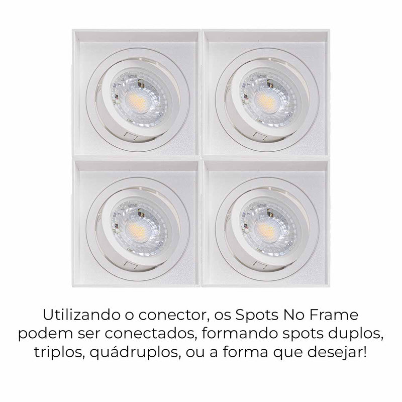 Spot Quadrado Embutir No Frame GU10 para dicróica MR16 Branco Gaya ST2888