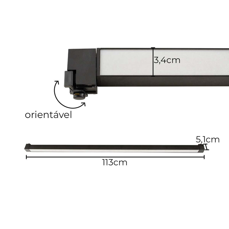 Luminária LED Linea Difusa 30W 4000k P/ Trilho Eletrificado Opus ST3064