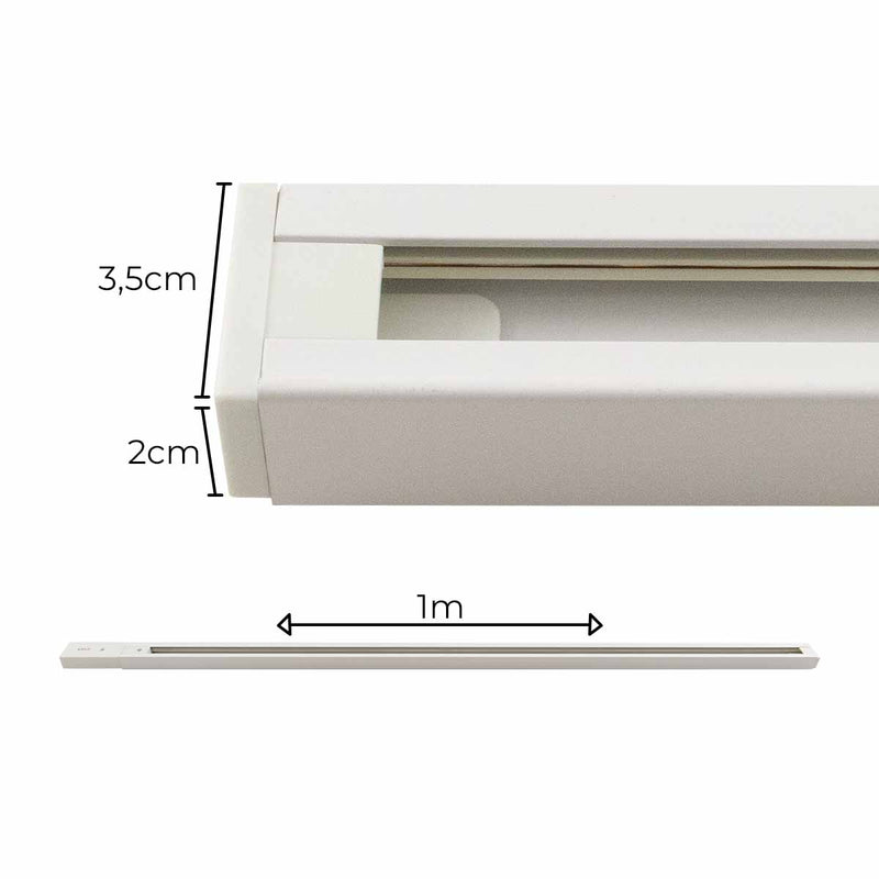 Trilho Sobrepor Eletrificado em Alumínio 1 Metro Opus ST492