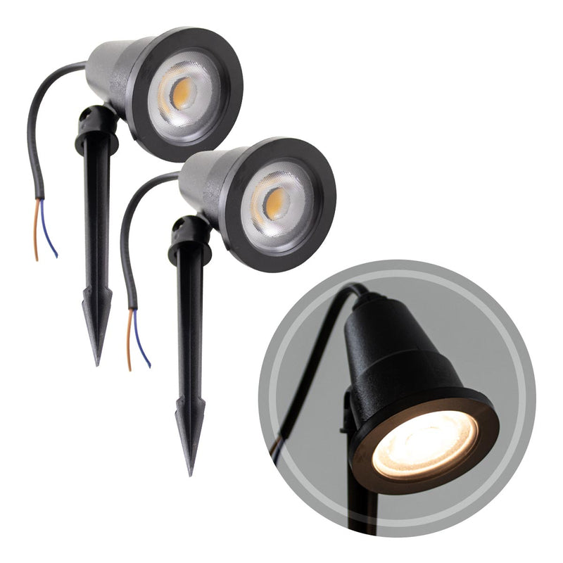 kit de 2 Espetos de Jardim LED Branco Quente 7W COB ST2878