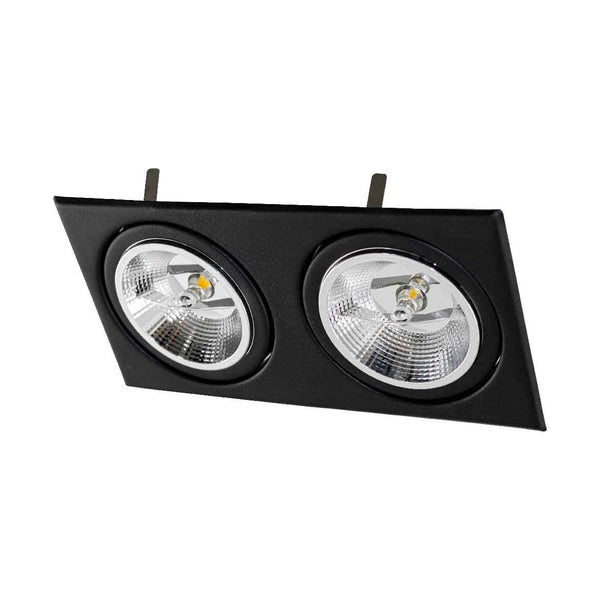 Spot de Embutir Light Duplo Preto p/ 2 LEDs AR111 GU10 Falge ST2999