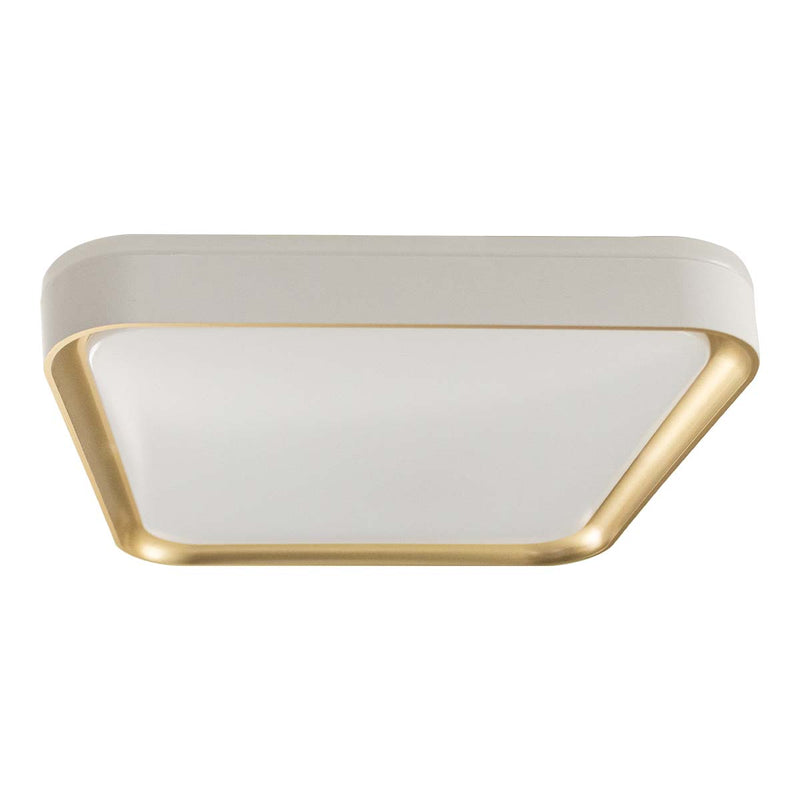 Plafon LED Sobrepor 24W Toronto Multicor 180° Quadrado Branco c/ Dourado Hevvy ST3110