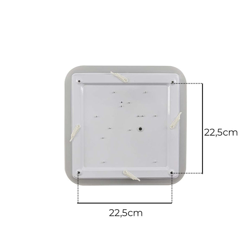 Plafon LED Sobrepor 24W Toronto Multicor 180° Quadrado Branco c/ Dourado Hevvy ST3110