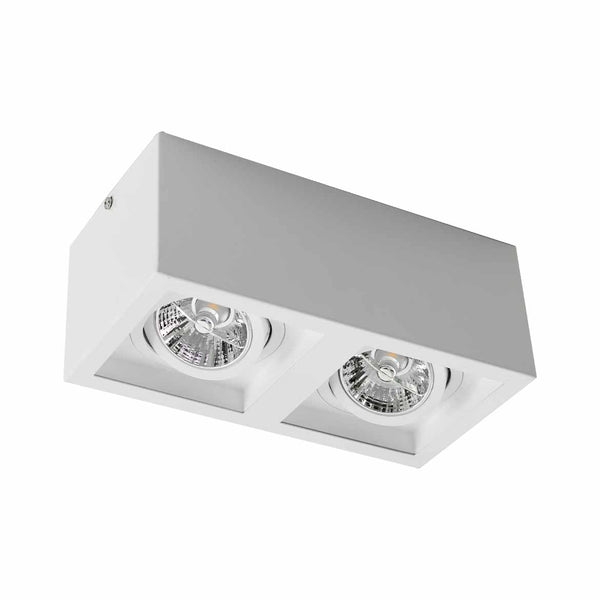 Plafon Spot Sobrepor Box Duplo Branco p/ 2xAR70 Starlumen ST2943