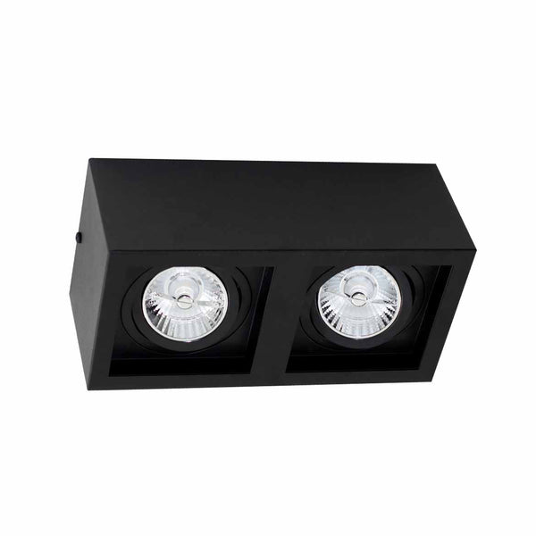 Plafon Spot Sobrepor Box Duplo Preto p/ 2xAR70 Starlumen ST2943