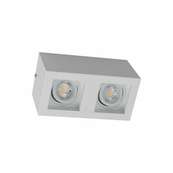 Plafon Spot Sobrepor Box Duplo Branco p/ 2x MR16 Starlumen ST2945