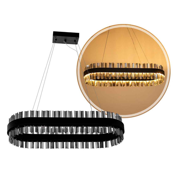 Pendente Crown Preto e Fumê LED 34W 2700K ZR073-SKY-RT STARLUX ST2976