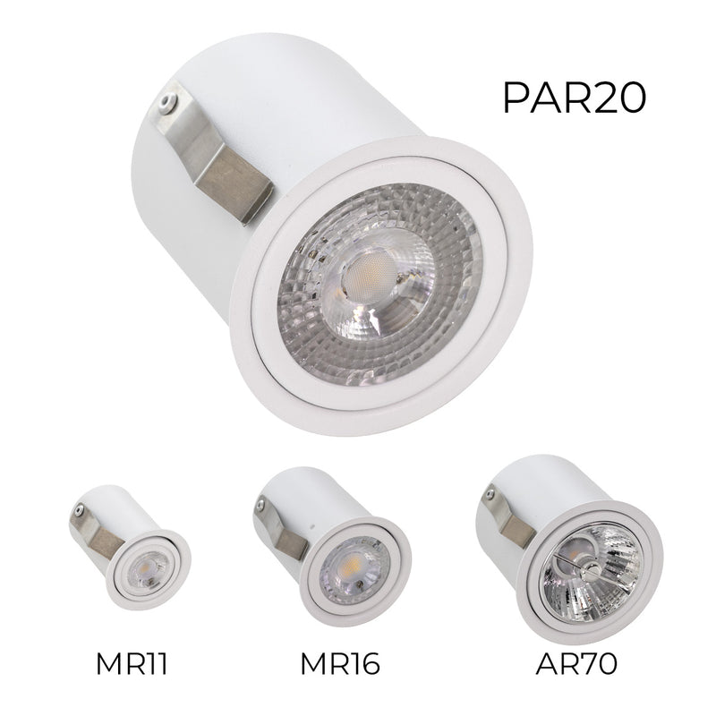 Spot de Embutir Micro borda 8cm P/ LED PAR20 E27 4447 Vettro ST2934