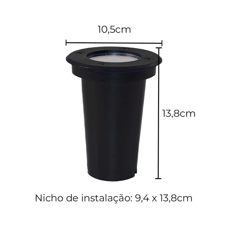 Embutido Solo 6W Branco Quente Jet Black Antiofuscante SE-335.1627 Save St2967