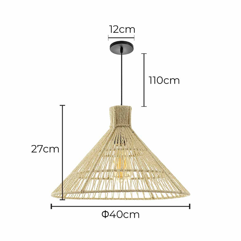 Pendente Sisal 09 Chapéu 27 cm p/ E27 ST2987