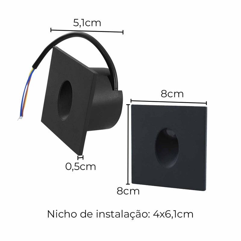 Balizador LED 3W 3000k Bivolt em Alumínio Opus Vision ST1385