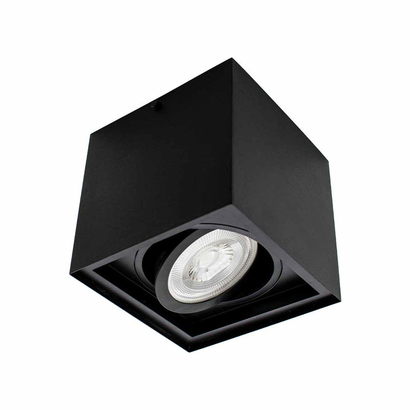 Plafon Spot Sobrepor Quadrado Preto Box para PAR30 Starlumen ST2758