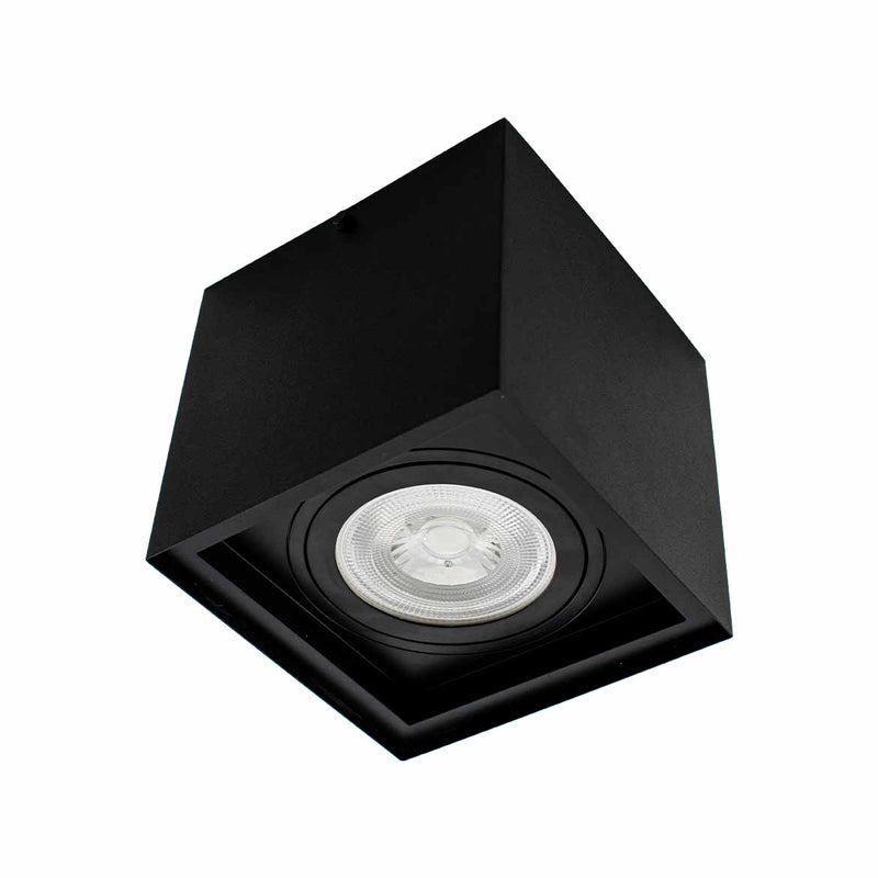 Plafon Spot Sobrepor Quadrado Preto Box para PAR30 Starlumen ST2758