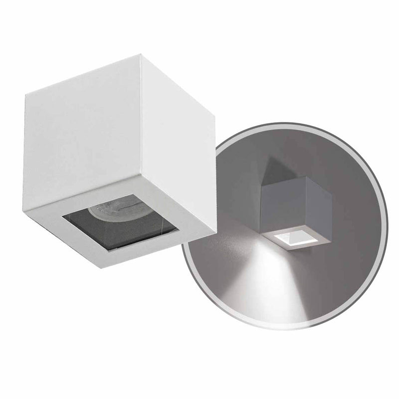 Arandela Box Cubo 1 Facho Externa Moderna em Alumínio p/ MR11 GU10 Starlumen ST2778