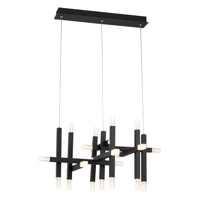 Pendente Arpoador Preto e Transparente (c)59.8cm (l)63.8cm (a)38.4cm  23x3w 3000k 4140lm - BD002Q - Bella Iluminação