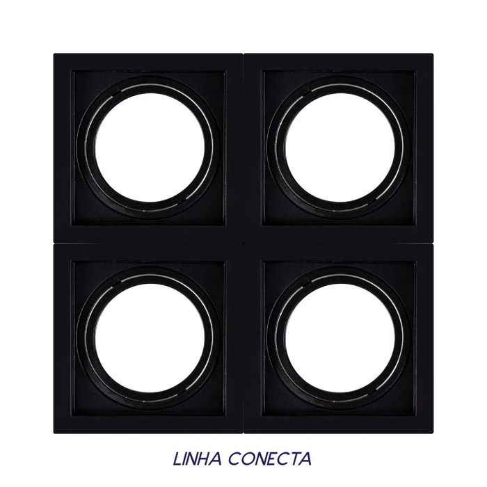 Spot Embutir Conecta ABS para AR111 Preto DL146AR111 Bella ST2364