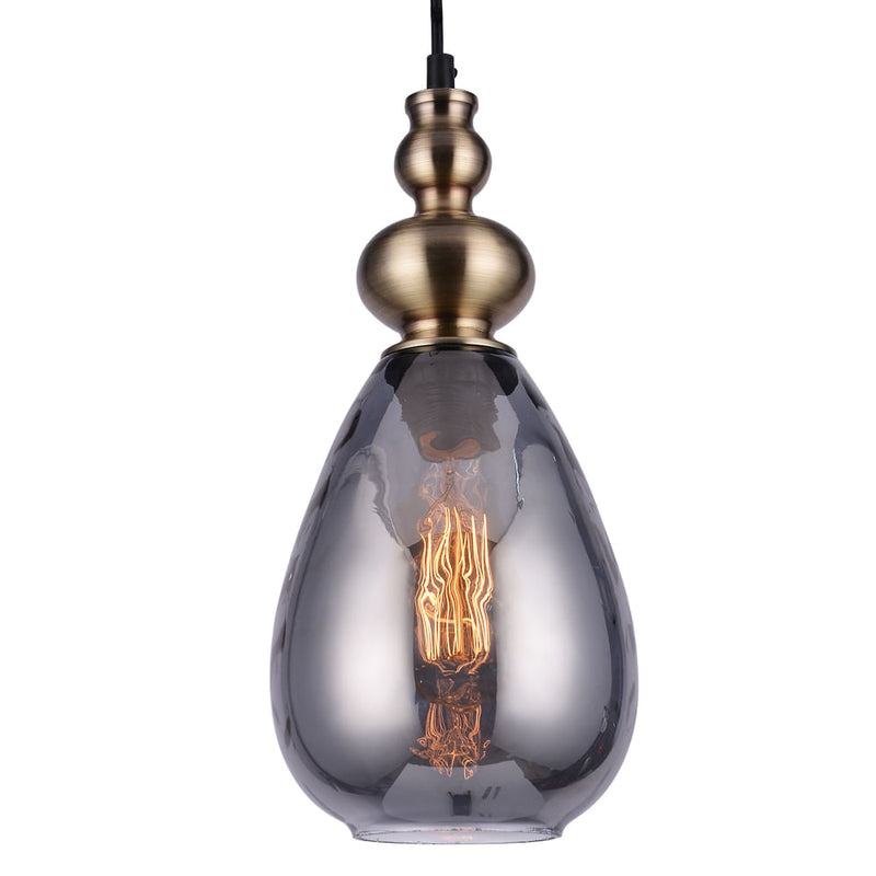 Pendente Than Bronze e Fume (d)16cm (a)31cm  1xe27 40w - FO006S - Bella Iluminação