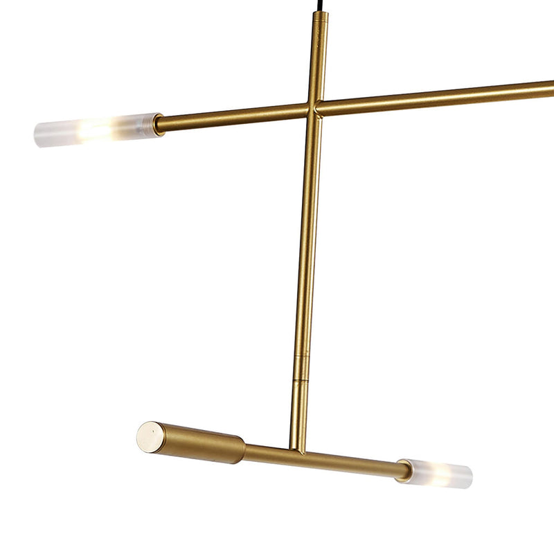 Pendente Malagueta Dourado e Branco (c)72cm (l)112cm (a)43cm  4xg9 40w - GR002 - Bella Iluminação