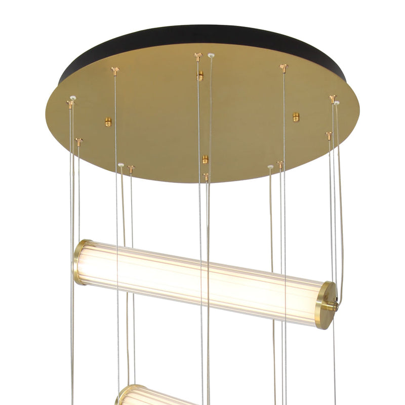 Pendente Lampe Bronze e Transparente (d)50cm (a)190cm  5x15w 3000k 3750lm - HC002 - Bella Iluminação