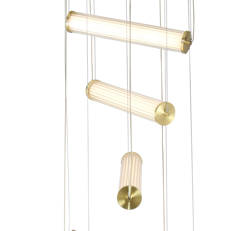 Pendente Lampe Bronze e Transparente (d)50cm (a)190cm  5x15w 3000k 3750lm - HC002 - Bella Iluminação