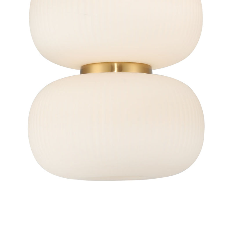 Pendente Tru Dourado e Branco (d)24cm (a)45.5cm  1x30w 3000k 1500lm - HC005 - Bella Iluminação