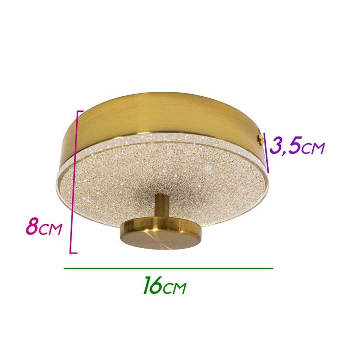 Plafon Kyara Ouro LED 6W Efeito Estrelado Com Cristais HL004-R-OU ST1775