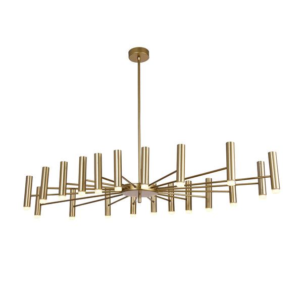 Pendente Vinte Dourado e Branco (d)120cm (l)60cm (a)15cm  20x3w 3000k 4200lm - JJ013G - Bella Iluminação