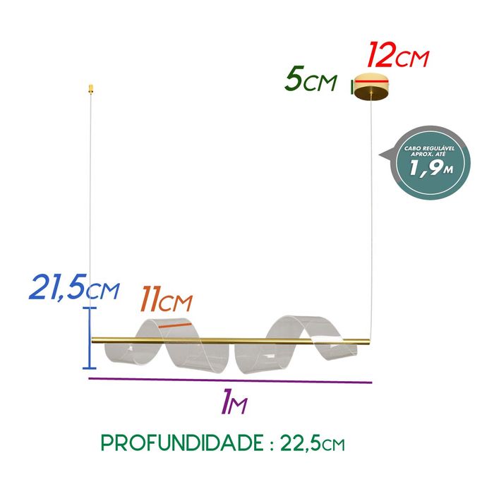 Pendente Betânia LED Integrado 20W 2700k KY012 Starlux ST2487