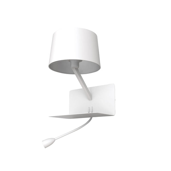 Arandela Tuti Branco e Bege (c)26cm (l)35cm (a)36cm  2xe27 + Led 40w - ML011W - Bella Iluminação