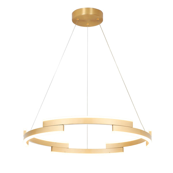 Pendente Match Dourado (D)80Cm (C)0Cm (L)20Cm (A)3,5Cm  1X72W 3000K 4320Lm Led - MV001 - Bella Iluminação