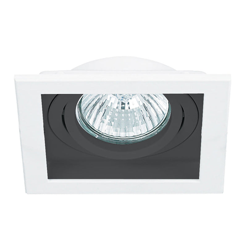 Spot de Embutir Conecta Branco e Preto (c)18cm (l)18cm (a)6.5cm  1xgu10 Ar111 - NS7111P - Bella Iluminação