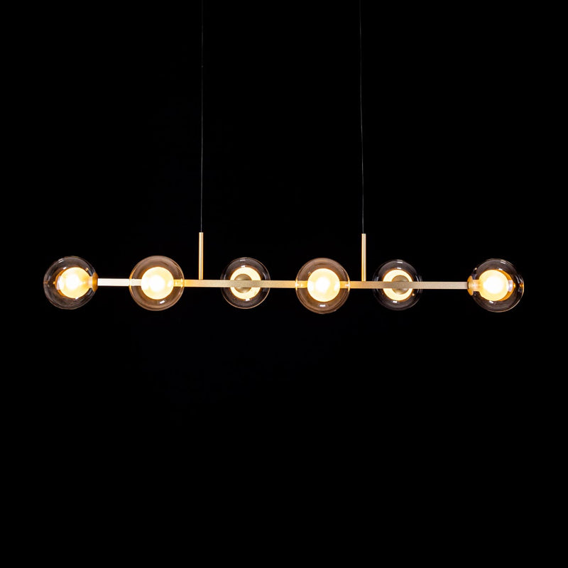 Pendente Orbit Dourado 6 Globos Esferas Transparente ST2081TRDO Studioluce ST2081