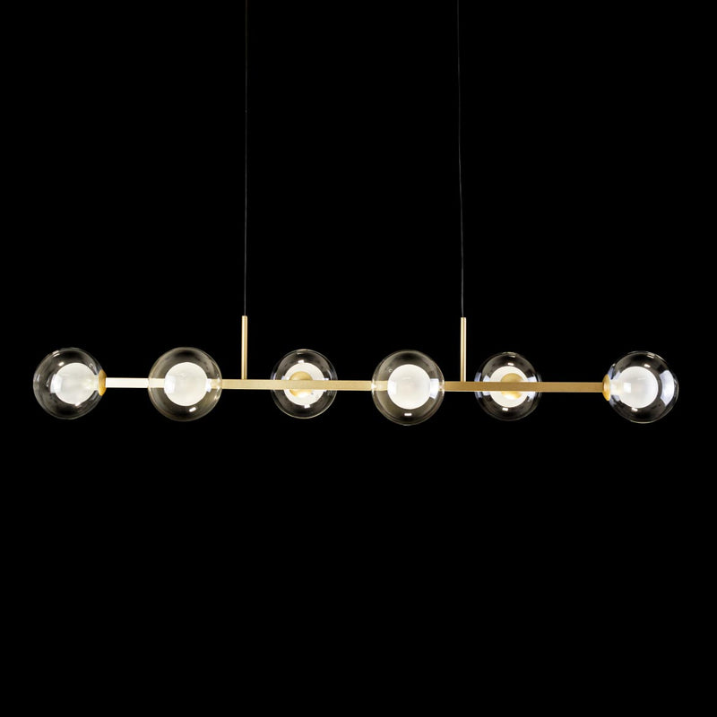 Pendente Orbit Dourado 6 Globos Esferas Transparente ST2081TRDO Studioluce ST2081