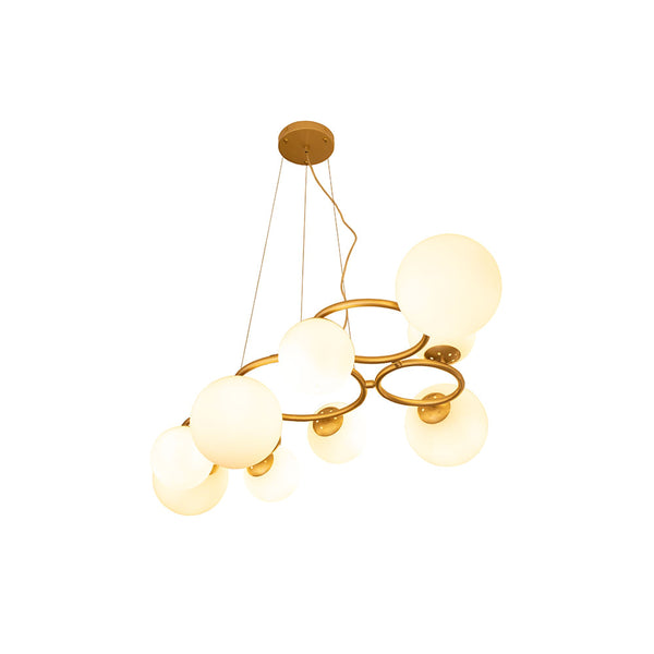 Pendente Oxala Dourado E Branco (C)110Cm (L)86Cm (A)39Cm  9Xg9 225W - RE010LW - Bella Iluminação