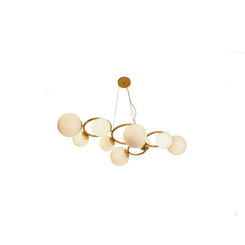 Pendente Oxala Dourado E Branco (C)110Cm (L)86Cm (A)39Cm  9Xg9 225W - RE010LW - Bella Iluminação