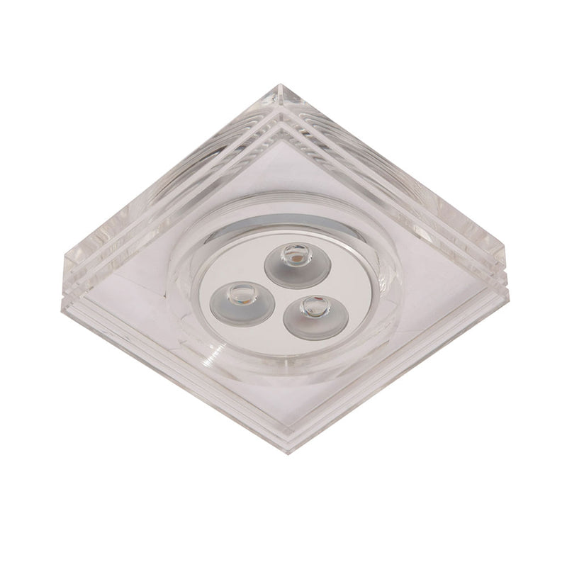 Spot de Embutir Glow 9cm X 9cm X 5cm  3 X Led 1w 127v / 220v Acetinado - YD227QF - Bella Iluminação