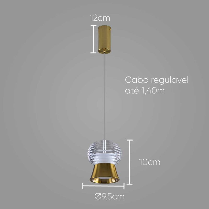 Pendente Bambini Bronze E Transparente 8W 3000K LED DW009 Bella ST2820